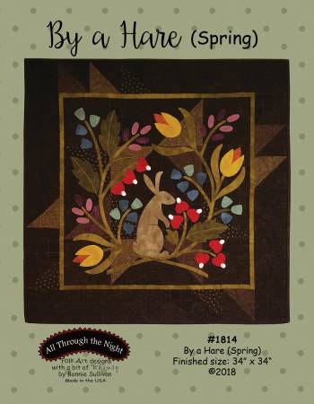 By A Hare (Spring)-Applique Pattern-Finishes 34 x 34 by Bonnie Sullivan for A