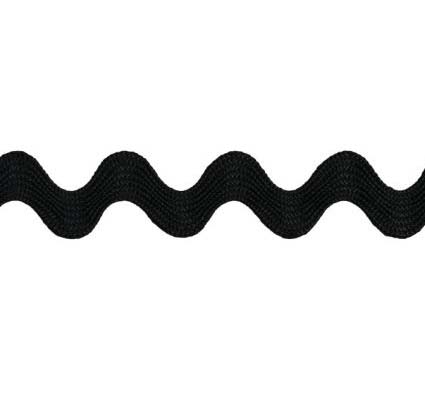 Ric Rac - Black - 7/32in. - about 1/4 of an inch - Cotton