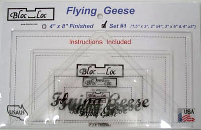 Bloc Loc Set #1 Flying Geese Ruler -1.5x3, 2x4, 3x6, 4x8