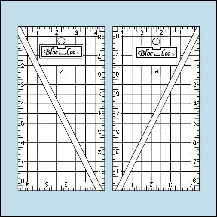 Bloc Loc Half-Rectangle Triangle Ruler Set - AB 4.5 x 8.5