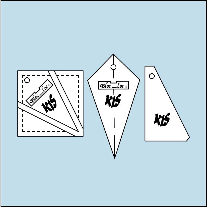 Bloc Loc - Kite in a square - 3 in. includes pieces to cut and trim