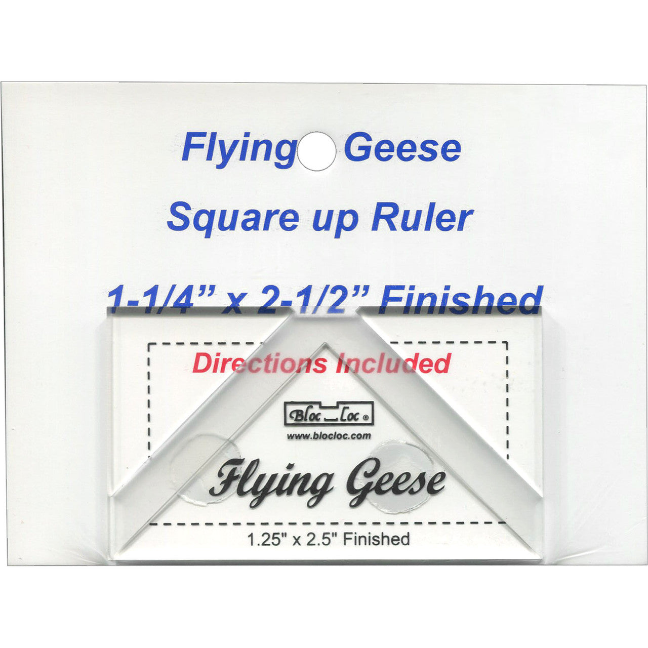 Bloc Loc Flying Geese Square up Ruler 1.25 x 2.5 Finished