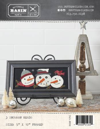 Buttermilk Basin-3 Snowman Heads-5 x 12 if Framed