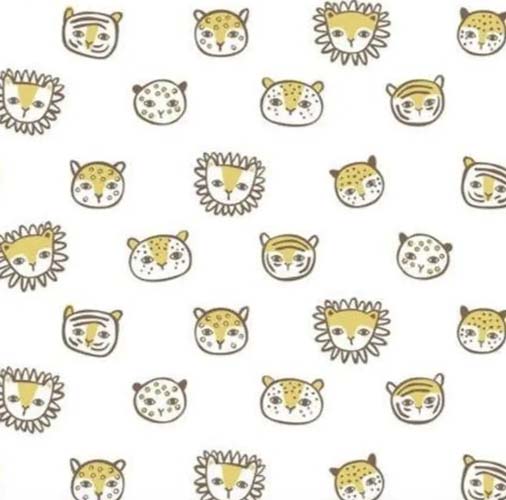 Lions & Tigers - faces - white by Katy Tanis  cat faces on white
