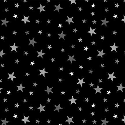 Superheroes wear masks - Stars - Black - gray and white stars scattered on black