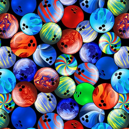 Rock 'N Bowl - Bowling Balls - Blue - packed colorful bowling balls on black
