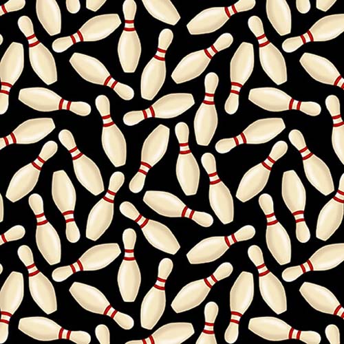Rock 'N Bowl - Tossed BowlingPins - Black - tossed bowling pins on black