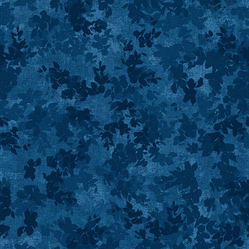Verona - Abstract texture -Navy - shades of blue - leaf like