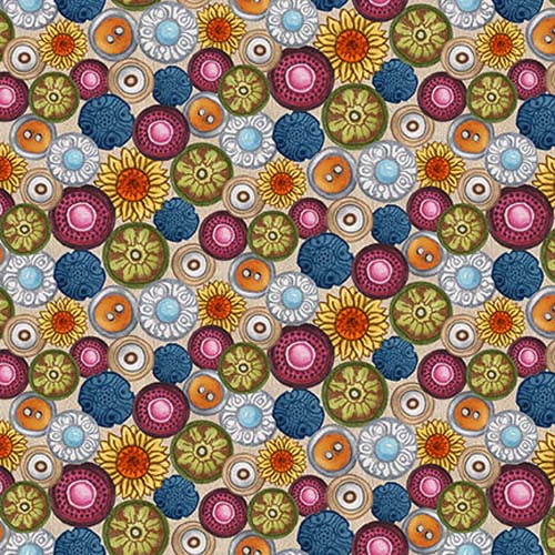Atelier - Buttons - Dark Blue - packed flower buttons