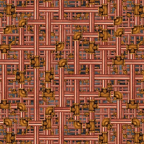 Time Travel - Pipes - Copper -  intertwined copper pipes