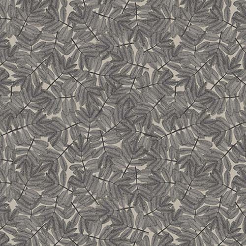 Nature's Whisper - Allover Leaf - Gray - packed leaf sprays in gray