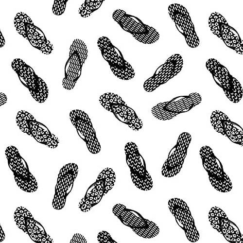 Paradox II - Flip Flops - White - tossed black flip flops on white