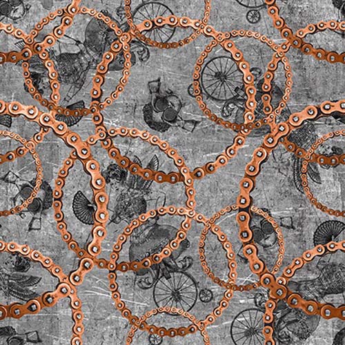 Full Steam Ahead - Bike Chains - Gray - copper bike chains on gray