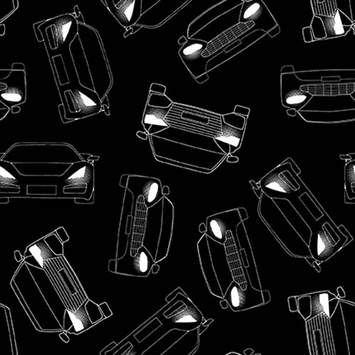 Let's Glow Crazy - Cars- Black - glow in the dark cars on black