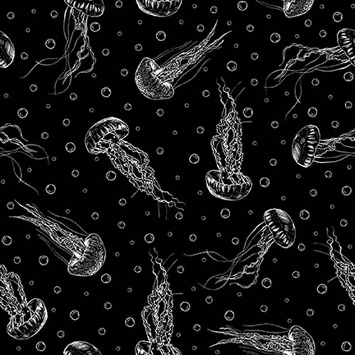 Let's Glow Crazy - Jellyfish - Black - glow in the dark jellyfish on black