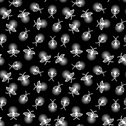 Let's Glow Crazy - Fireflies - Black - glow in the dark fireflies on black