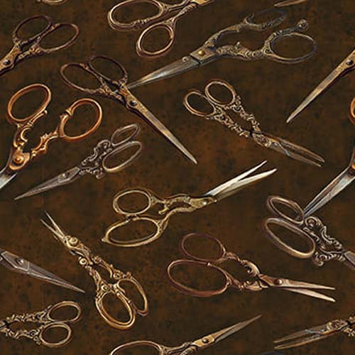 Forget Me Not - Scissors - Brown - decorative scissors on brown