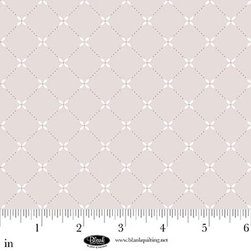 Sugar Dreams - Argyle with Flower - Gray - white flower grid on light taupe