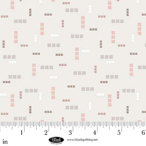 Sugar Dreams - Boxes - Mist - small rows of three squares on lt gray
