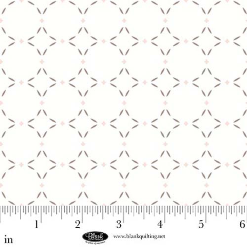 Sugar Dreams - Grid - White - geometric stars and stars on cream