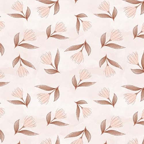 Petals & Pewter - Tossed Flowers - Blush - tossed pink flowers on pale pink