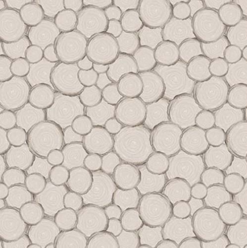 Petals & Pewter - Tree Trunk Geo - Med. Gray - packed tree trunk circles
