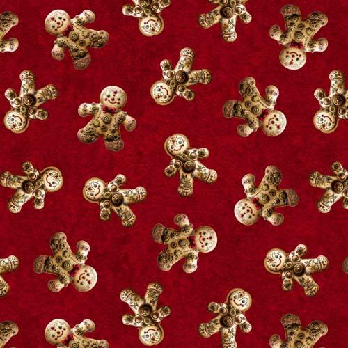 Gears & Garland - Steampunk Gingerbread Men - Red