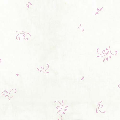 Intaglio Batik - Seafoam -Metallic Pink Scroll on Natural From Banyan Bati
