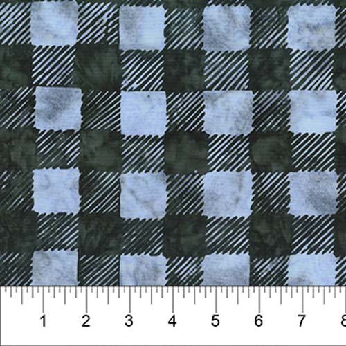 Color Me Banyan Batik - Bear Paw Plaid - Gray and dark buffalo check