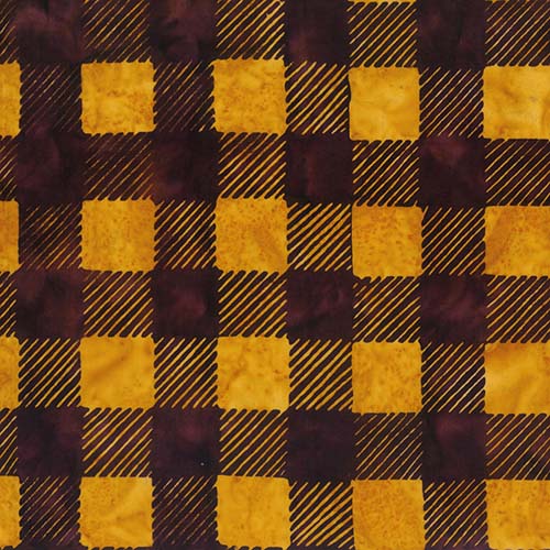 Batik - Canoe Lake - Buffalo Plaid - Yellow and brown plaid (Cottage)