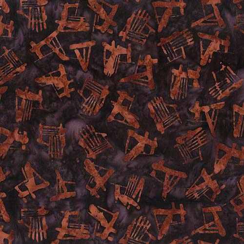Batik - Canoe Lake - Tossed Chairs - rust chairs on dark brown (Cottage)