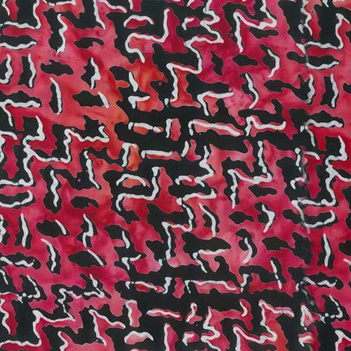 Batik -Color Me Banyan Batik - Houndstooth Plaid- black on bronze, gold & moss