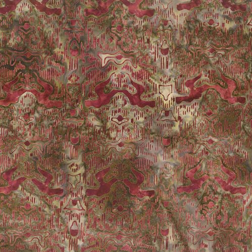Batik - Destination Indonesia- Tenun Ikat - Brown - red design on brown