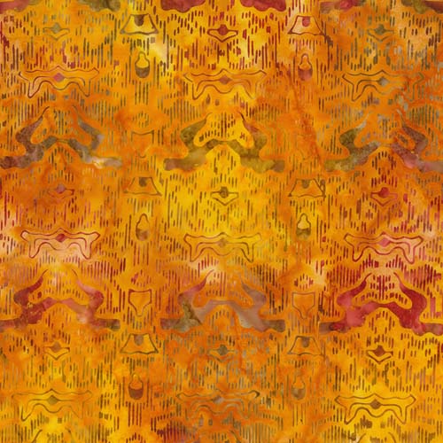 Batik - Destination IndonesiaTenun Ikat - Tangerine - dark on bright yellow