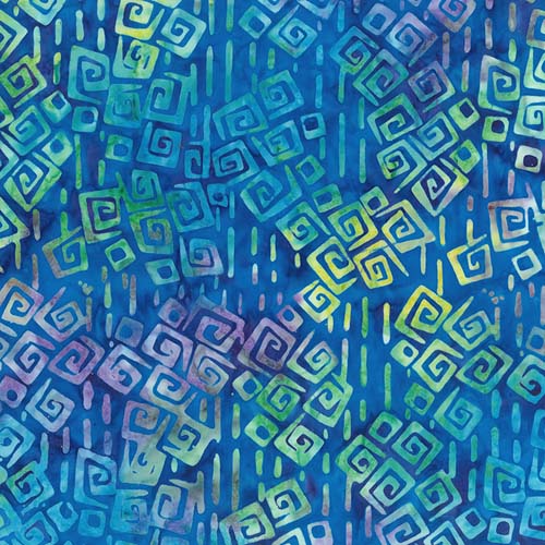 Batik - Quilter's Guide to the Galaxy - Turquoise - Dot starbursts on turquoise