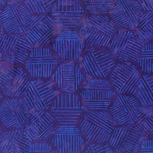 Batik - Line Work -Indigo Lime - Hexic Lines - Violet - blue lines on violet