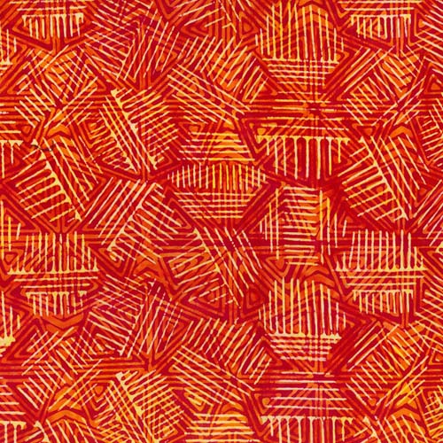 Batik -Line Work - Berry Blast - Hexic Triangles - Lipstick Red - red&orange