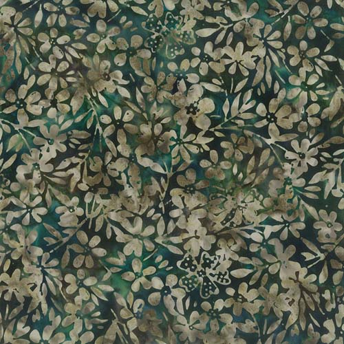 Pearls - Wild Daisies - Forest Green - light daisies on green