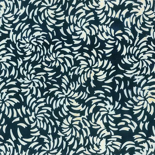 Batik - Banyan Classics - Midnight - white flower on dark blue