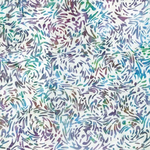 Banyan Batik BFFs - Blue Bayou - blue and purple swirls on white