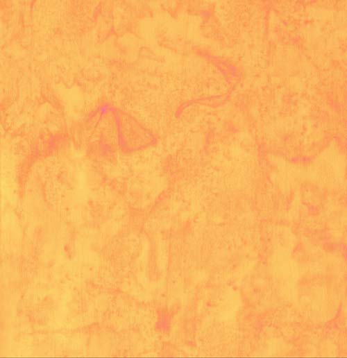 Batik -Banyan BFF's -Tangerine- teal & purple swirls on peach