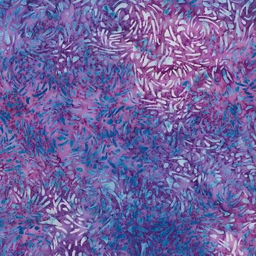 Banyan Batik BFFs - Plum - blue swirls on purple