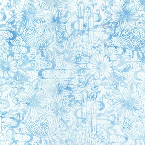 Dandelion Wishes - Bamboo Floral - Light Blue - light blue floral on white