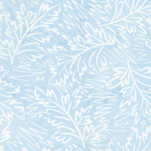 Batik - Scribbles - Sketched Foliage - Light Blue - white foliage on lt. blue
