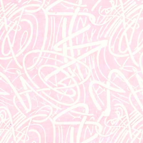 Batik - Scribbles - Scribbles-  Pink Blush -white scribbles on pink