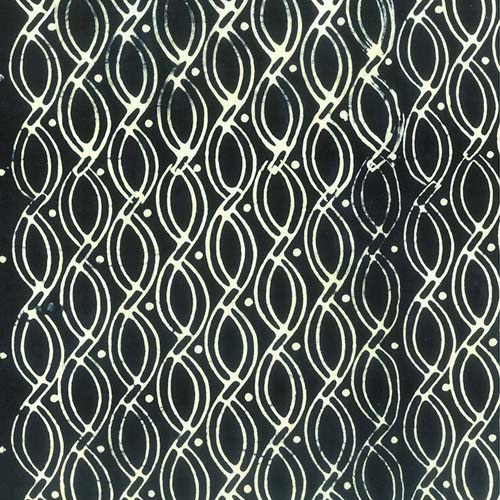 Batik - Fragrant - Spring Time - Trails - Soot - ivory geometric on black