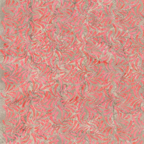 Batik - Fragrant - Spring Time -  Flavor - Oatmeal - coral on tan