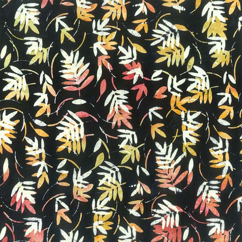 Batik - Fragrant - Spring Time Leaf Toss - Peach - peach leaves on dk peach