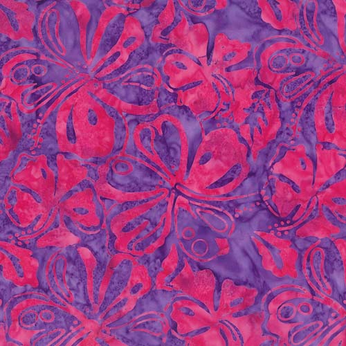 Batik - Paradise Bay - Ocean Breeze - Hibiscus - Amethyst - floral on purple