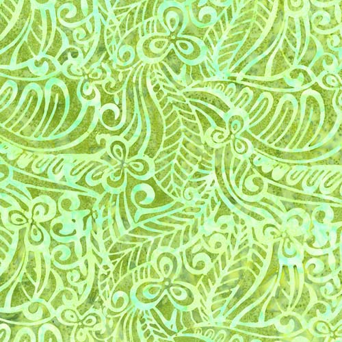 Batik - Paradise Bay - Coral Reef - Swirled Leaves - Pink Bunch - coral